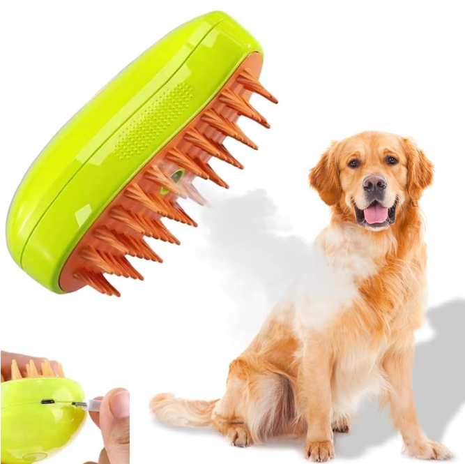 Cepillo a Vapor Masajeador y Quita pelo Para mascotas
