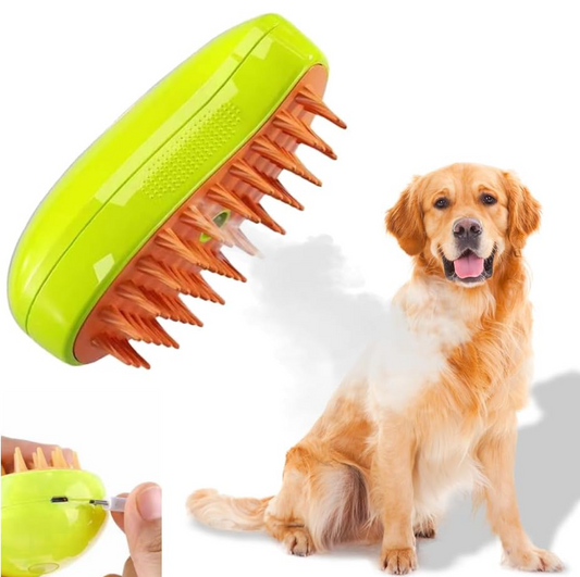 Cepillo a Vapor Masajeador y Quita pelo Para mascotas
