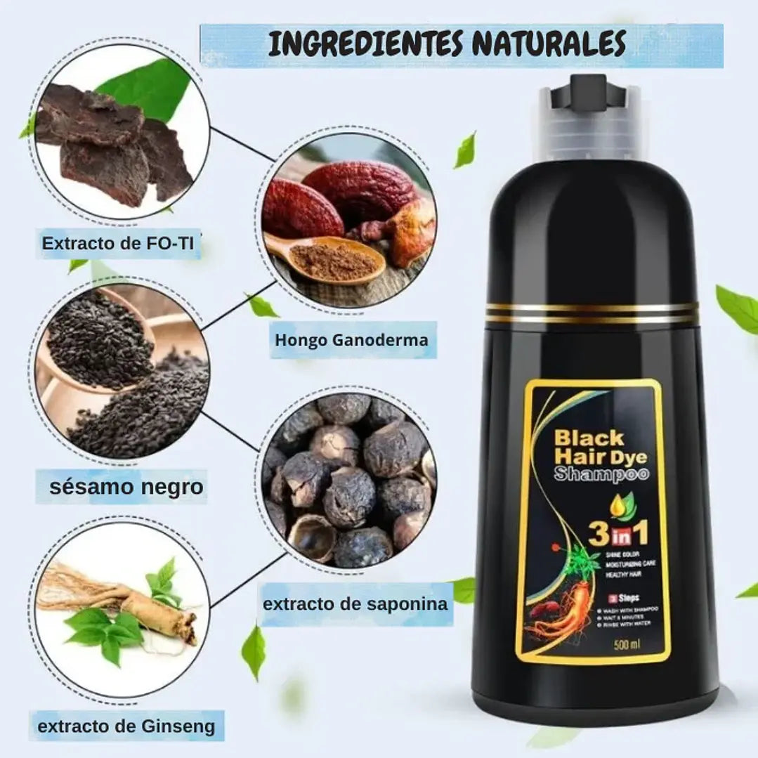Shampoo 3 en 1 - Tiñe, Hidrata y Limpia