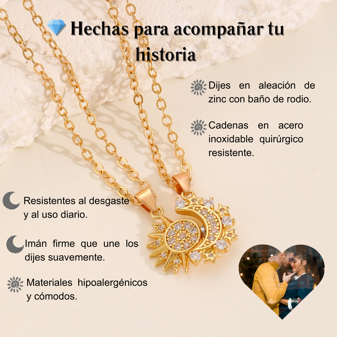 ☀️Cadenas Sol & Luna🌙Una conexión que se siente hasta en la distancia.