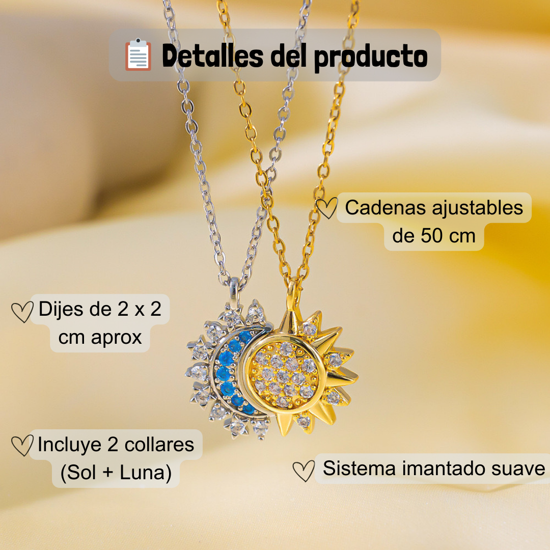 ☀️Cadenas Sol & Luna🌙Una conexión que se siente hasta en la distancia.