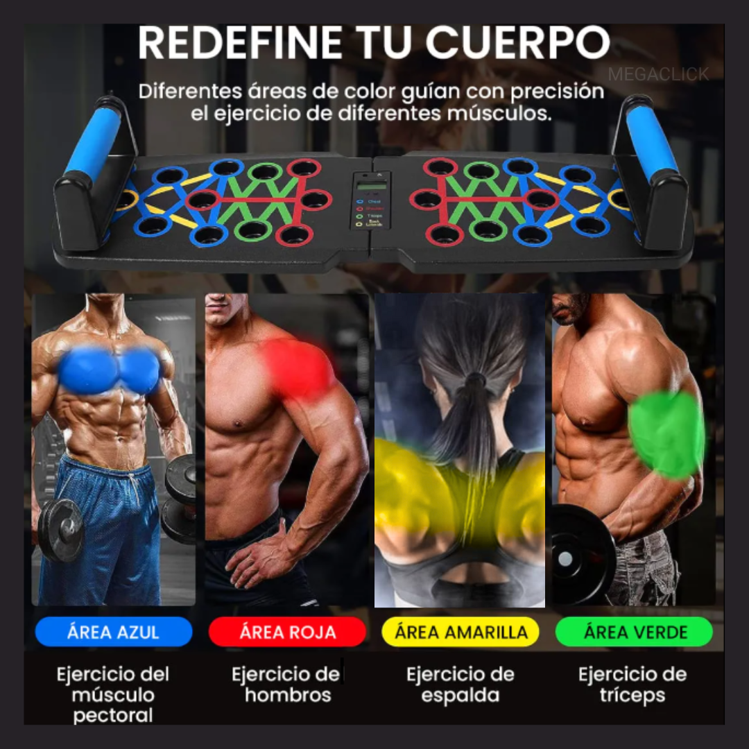 💪El combo que te hace entrenar desde casa.🔥 Rueda + Tabla Push Up
